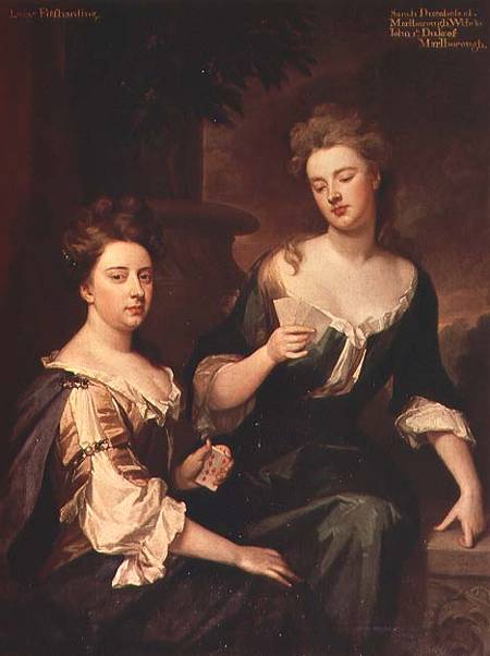 Sarah Marlborough playing cards with Lady Fitzharding from Sir Godfrey Kneller