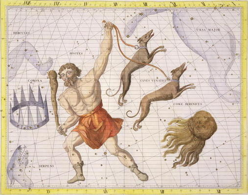 Constellation of Bootes, plate 20 from 'Atlas Coelestis', by John Flamsteed (1646-1710), published i from Sir James Thornhill