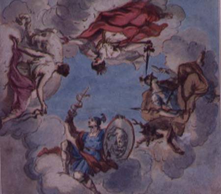 Design for a Ceiling: The Four Cardinal Virtues, Justice, Prudence, Temperance and Fortitude from Sir James Thornhill