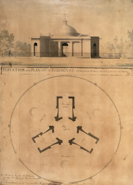 Elevation and Plan of a Dog House from Sir John Soane