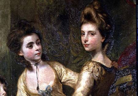 Two Elegant Young Girls, detail from the painting The Fourth Duke of Marlborough and his Family from Sir Joshua Reynolds