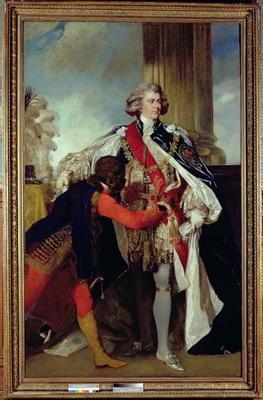 George IV when Prince of Wales with a negro page, 1787 (oil on canvas)