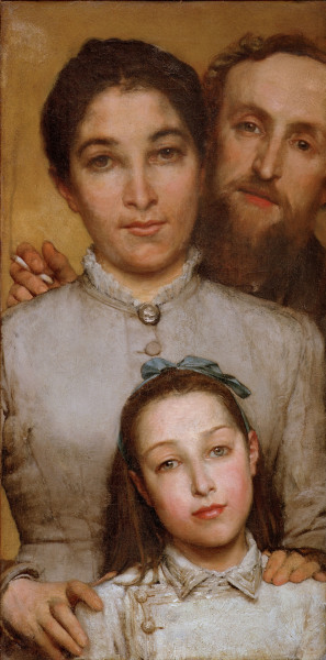 Jules Dalou w.Wife & Daughter from Sir Lawrence Alma-Tadema