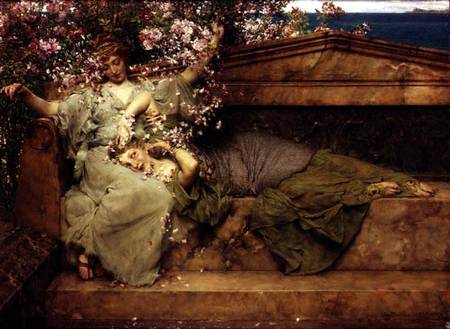 In a Rose Garden from Sir Lawrence Alma-Tadema