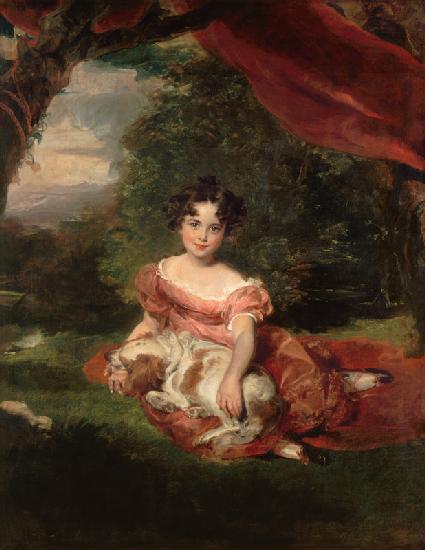 Portrait the Julia Beatrice Peel with a Spaniel