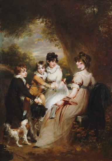 Mrs.Raymond Symonds with her children