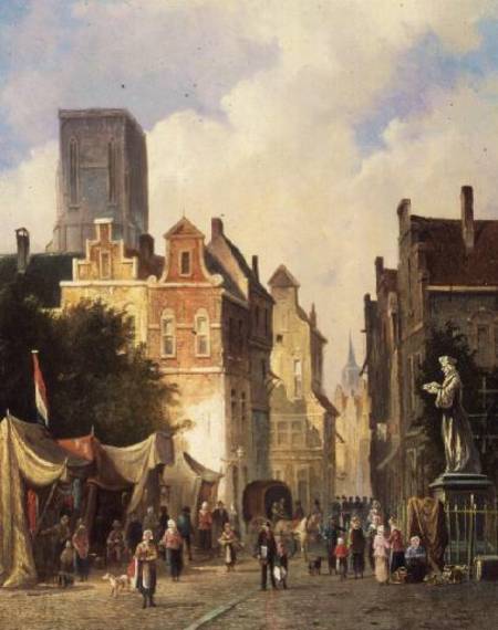 French Market Town from S.J. van der Ley