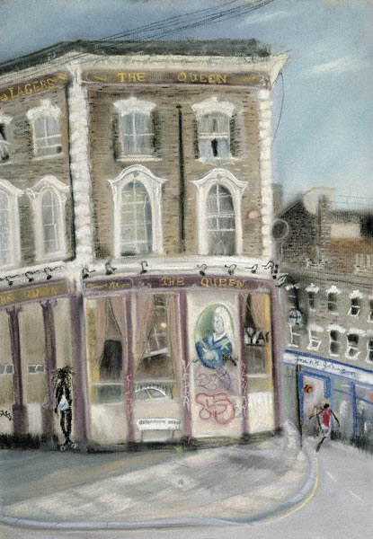 ''The Queen'' pub, Bellefields Road (pastel on paper)  from Sophia  Elliot