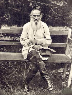 Leo Tolstoy on his 75th birthday. Yasnaya Polyana