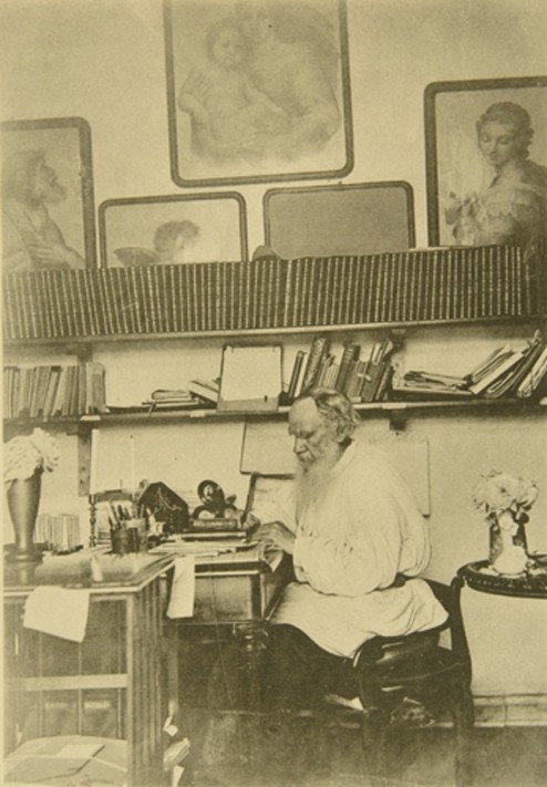 Leo Tolstoy at the work from Sophia Andreevna Tolstaya