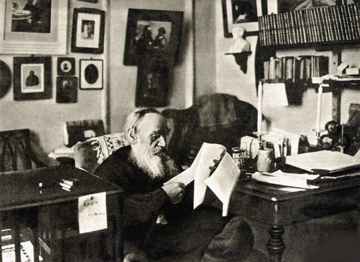 Leo Tolstoy in his studio. Yasnaya Polyana from Sophia Andreevna Tolstaya