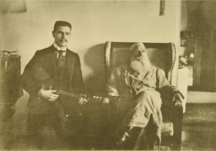 Leo Tolstoy with the Balalaika Player Boris Troyanovsky from Sophia Andreevna Tolstaya