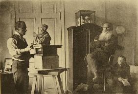 Leo Tolstoy and the sculptor Prince Paolo Troubetzkoy