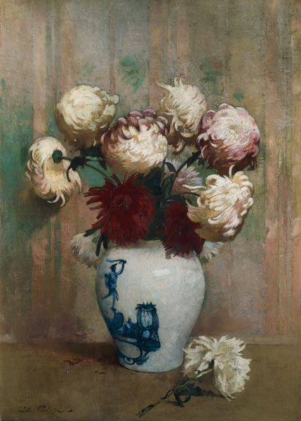 Chrysanthemen in einer asiatischen Vase. from Soren Emil Carlsen