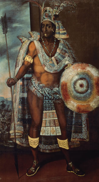 Portrait of an Aztec king from Spanish School