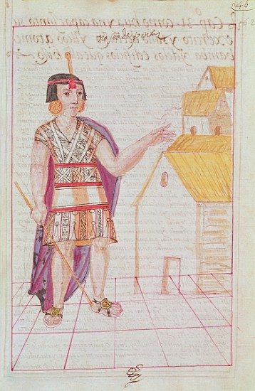 Illustration from ''Historia y Genealogia Real de los Reyes Incas del Peru, de sus hechos, costumbre from Spanish School