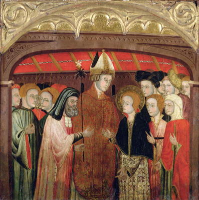 The Marriage of the Virgin (oil on panel) from Spanish School, (15th century)