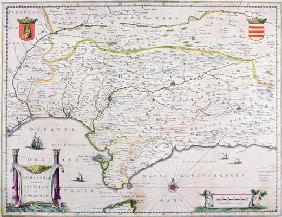 Map of Andalusia, Spain (engraving)