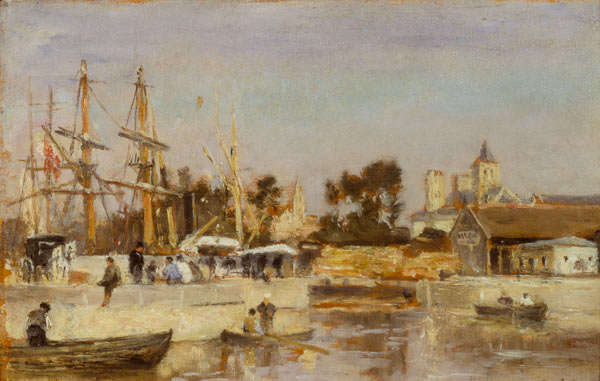 Scene at the port of Caen from Stanislas Lépine