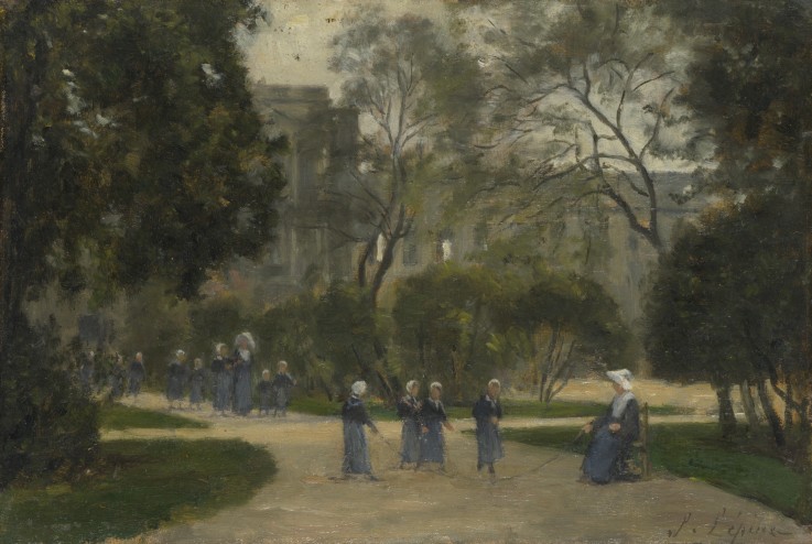 Nuns and Schoolgirls in the Tuileries Gardens, Paris from Stanislas Lépine