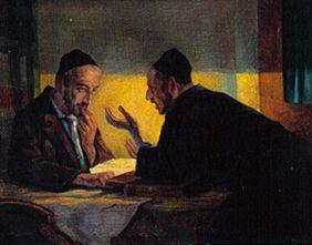 Two Jews at the Talmud studies.