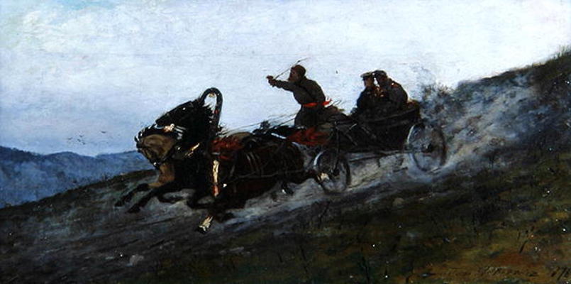 Siberian Troika, Urals, 1876 (oil on canvas) from Stanislaw Ignacy Witkiewicz