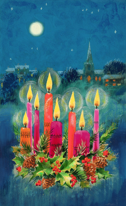 Christmas Candles (gouache)  from Stanley  Cooke