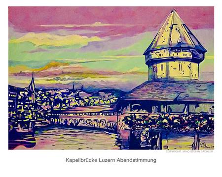 Kapellbrücke Luzern - Abendstimmung