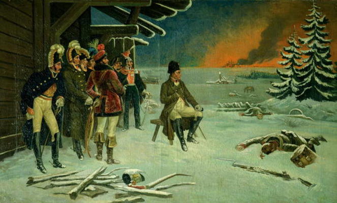 Napoleon at Maly Yaroslavets (oil on canvas) from Stepan Vladislavovich Bakalovich