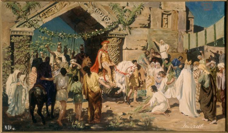 Alexander der Große vor den Toren von Jerusalem from Stepan Wladislawowitsch Bakalowitsch