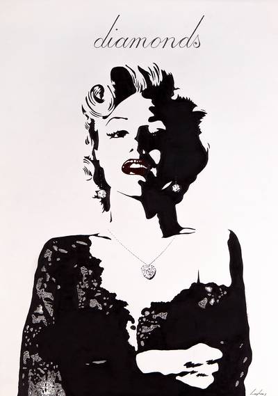 Diamonds Marilyn Monroe in an evening dress with diamonds