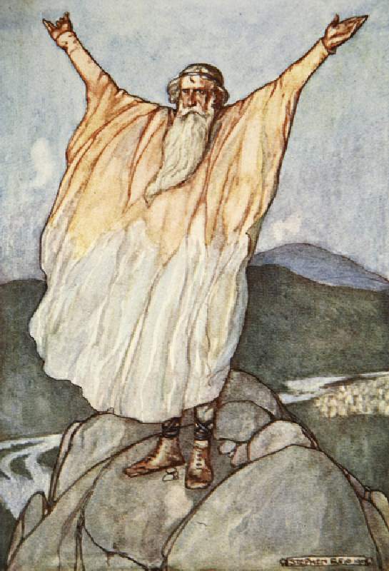 The Moment of Good-luck is come, illustration from Cuchulain, The Hound of Ulster, by Eleanor Hull ( from Stephen Reid