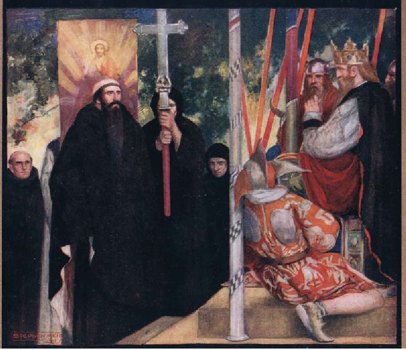 The reception of Saint Augustine by Ethelbert (colour litho) from Stephen Reid