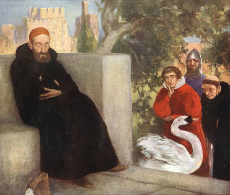 Saint Hugh of Lincoln and the Swan (colour litho) from Stephen Reid