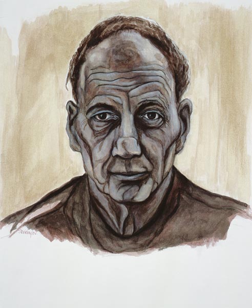 Portrait of Frank Auerbach, 2002 (indian ink and wash over pen and pencil on paper)  from Stevie  Taylor
