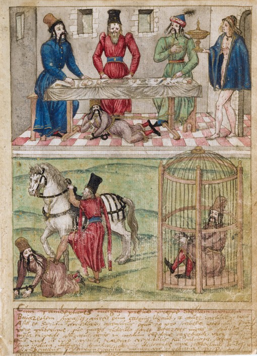 Bayezid I prisoned by Timur from Süddeutscher Meister