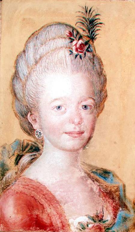 Portrait of the daughter of Carl Linnaeus (1707-78) from Swedish School
