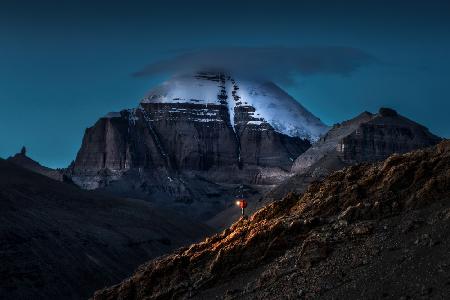 Explorer under Mountain Kailash