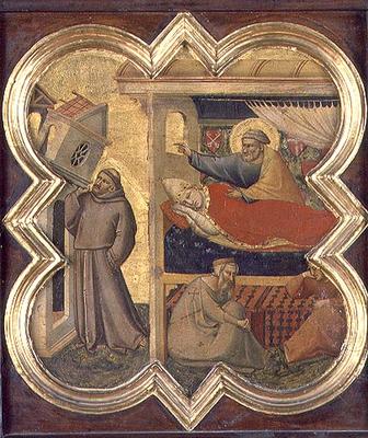 St. Francis holding up the Lateran Church (tempera on panel) from Taddeo Gaddi