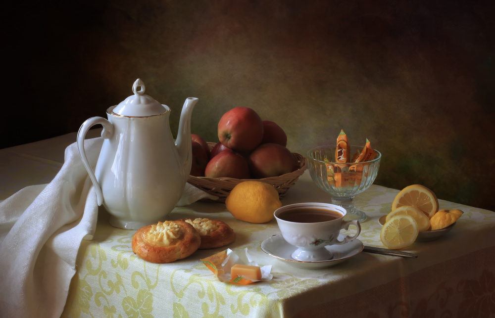 Still life with tea and sweets from Tatyana Skorokhod (Татьяна
