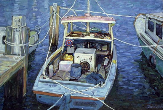 Old Fishing Launch at the Wharf, 1988 (oil on canvas)  from Ted  Blackall