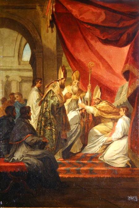 St. Augustine ordained as the Bishop of Hippo, study for the decoration in the Invalides from the Younger Boulogne