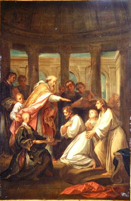 Baptism of St. Augustine, study for the decoration of the Invalides from the Younger Boulogne