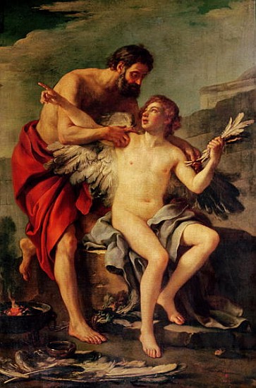 Daedalus Attaching Icarus'' Wings, c.1754 from the Elder Vien Joseph-Marie