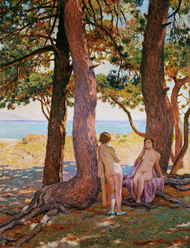 Two female acts under pines from Theo van Rysselberghe