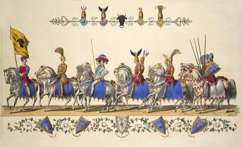 Cavalcade of Princes and Knights. Quadrille 8. Description of the Magic of the White Rose Festival o from Theodor Hosemann