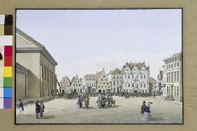 Marktplatz mit Rathaus und Lambertinikirche in Oldenburg