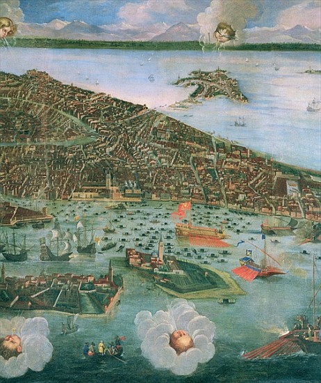 Bird''s Eye View of Venice (detail of 170292 and 61004) from the younger Heintz Joseph