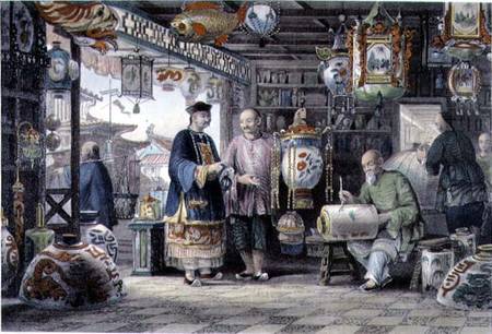 Showroom of a Lantern Merchant in Peking from Thomas Allom