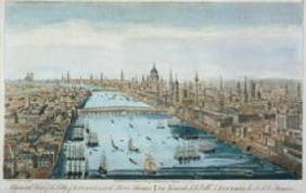 A General View of the City of London and the River Thames, plate 2 from 'Views of London', engraved